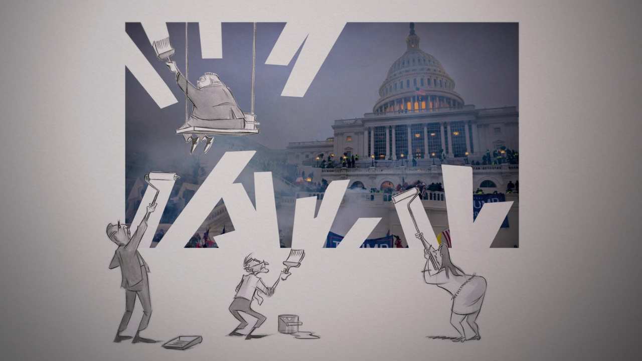people painting a photo of the US Capitol Building